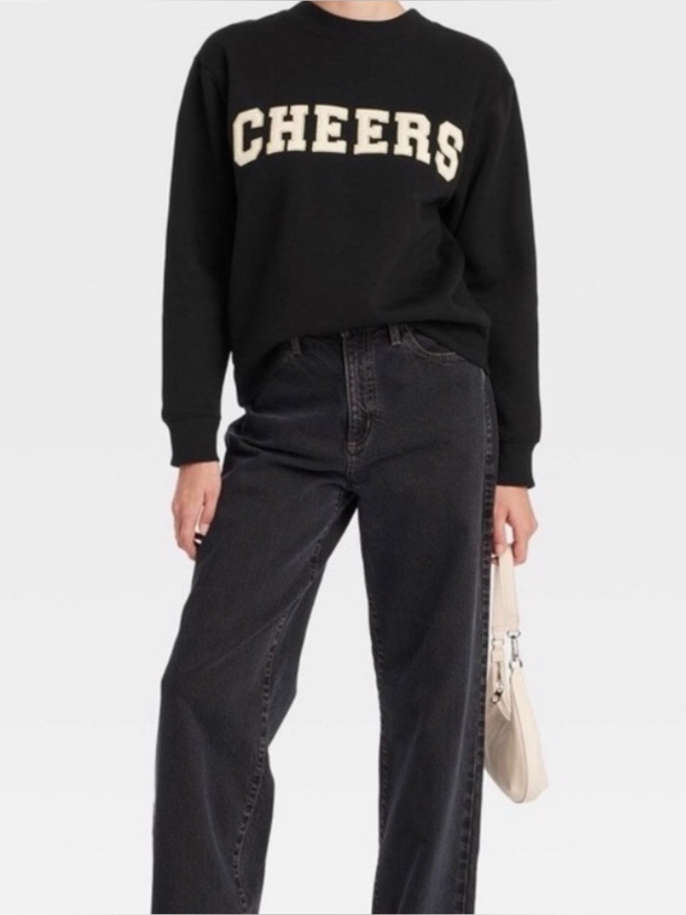 Universal Thread Black Ribbed Top with Branded Label